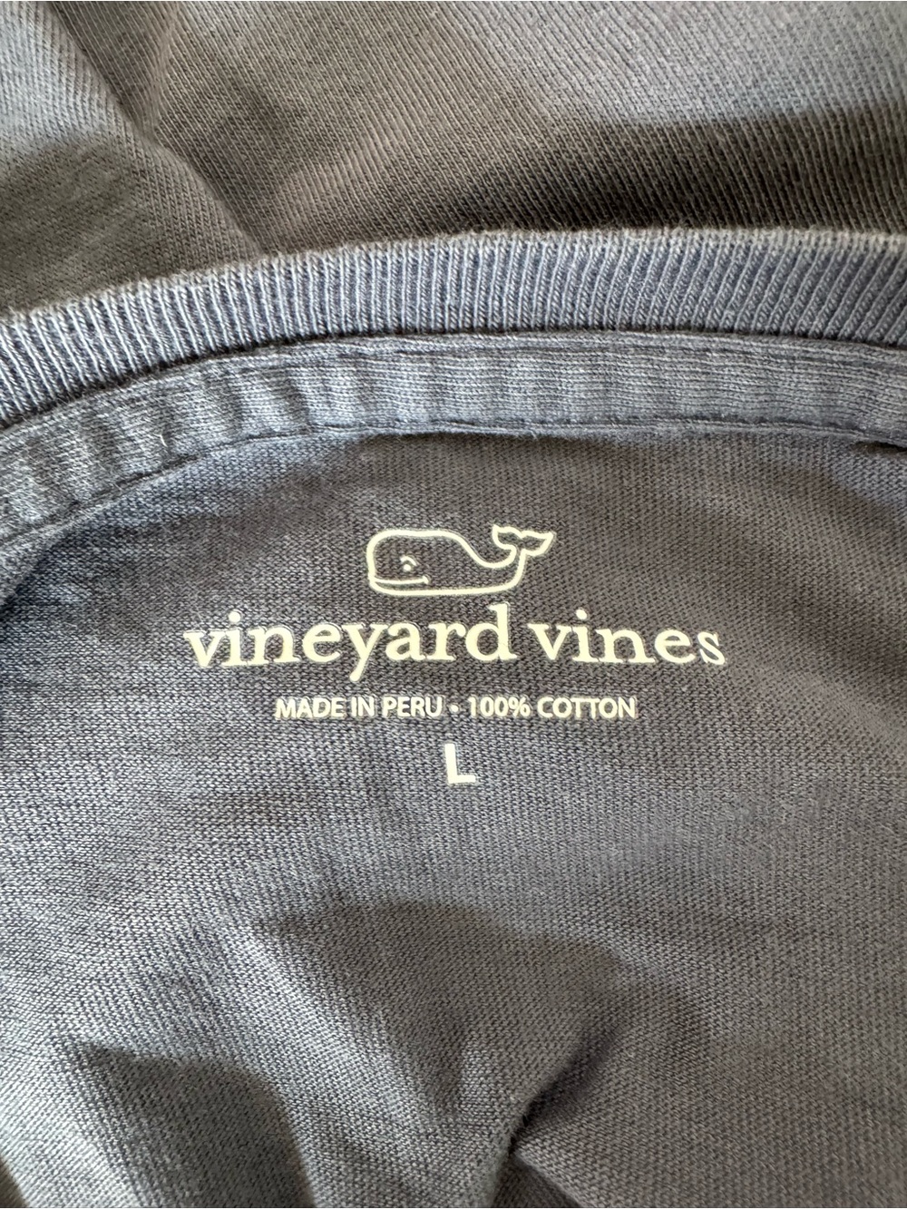 Vineyard Vines Charcoal Long Sleeve Tee with Pink & Blue Whale - Picture 6 of 8